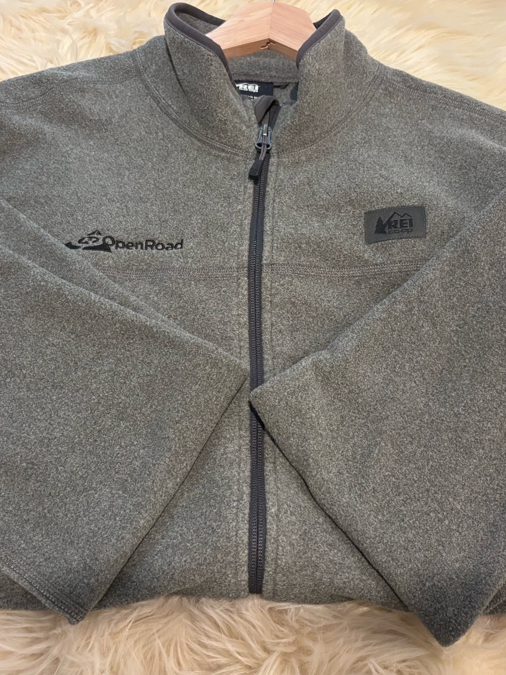 REI Co-Op Gray Fleece Full-Zip Jacket Size L
